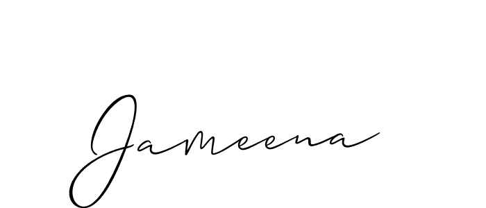 How to make Jameena signature? Allison_Script is a professional autograph style. Create handwritten signature for Jameena name. Jameena signature style 2 images and pictures png