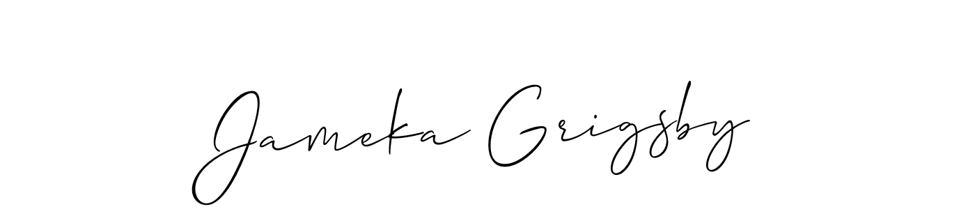 How to make Jameka Grigsby signature? Allison_Script is a professional autograph style. Create handwritten signature for Jameka Grigsby name. Jameka Grigsby signature style 2 images and pictures png