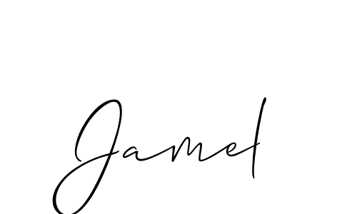 Make a beautiful signature design for name Jamel. With this signature (Allison_Script) style, you can create a handwritten signature for free. Jamel signature style 2 images and pictures png