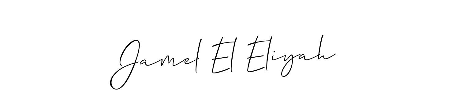 It looks lik you need a new signature style for name Jamel El Eliyah. Design unique handwritten (Allison_Script) signature with our free signature maker in just a few clicks. Jamel El Eliyah signature style 2 images and pictures png