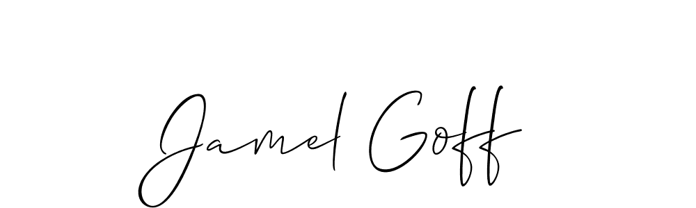 Design your own signature with our free online signature maker. With this signature software, you can create a handwritten (Allison_Script) signature for name Jamel Goff. Jamel Goff signature style 2 images and pictures png