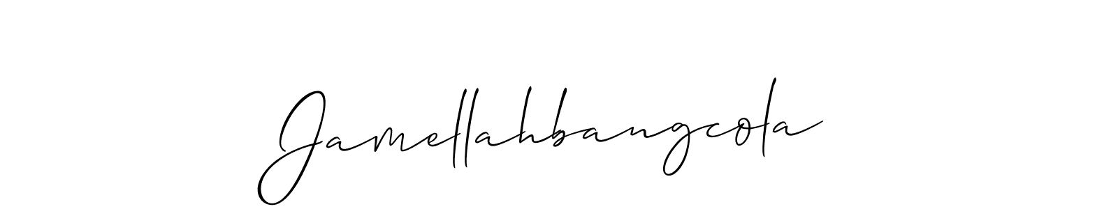 This is the best signature style for the Jamellahbangcola name. Also you like these signature font (Allison_Script). Mix name signature. Jamellahbangcola signature style 2 images and pictures png