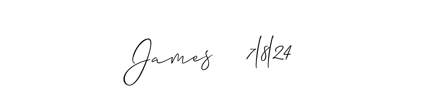 Design your own signature with our free online signature maker. With this signature software, you can create a handwritten (Allison_Script) signature for name James    7l8l24. James    7l8l24 signature style 2 images and pictures png