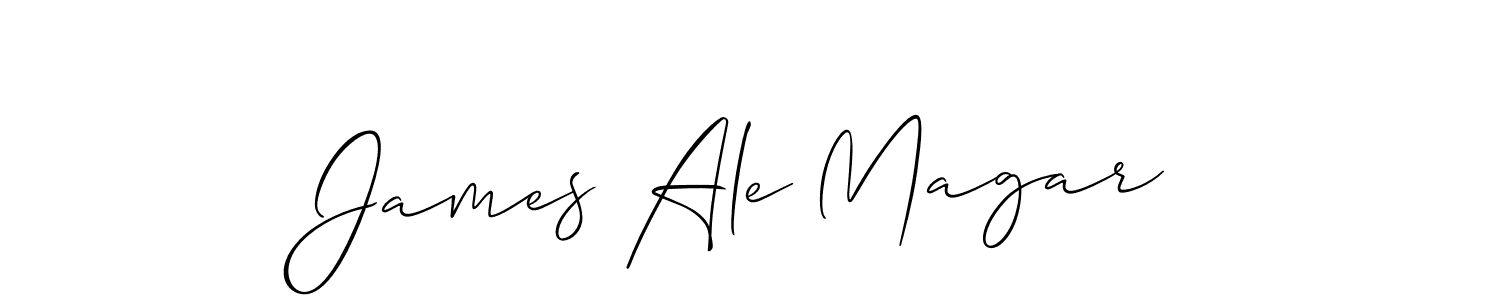 Allison_Script is a professional signature style that is perfect for those who want to add a touch of class to their signature. It is also a great choice for those who want to make their signature more unique. Get James Ale Magar name to fancy signature for free. James Ale Magar signature style 2 images and pictures png