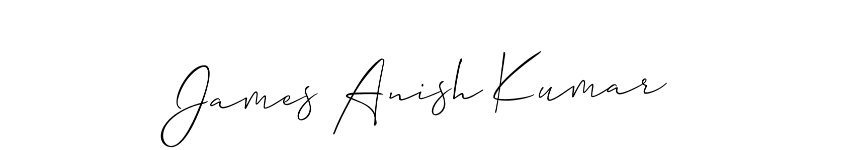 if you are searching for the best signature style for your name James Anish Kumar. so please give up your signature search. here we have designed multiple signature styles  using Allison_Script. James Anish Kumar signature style 2 images and pictures png