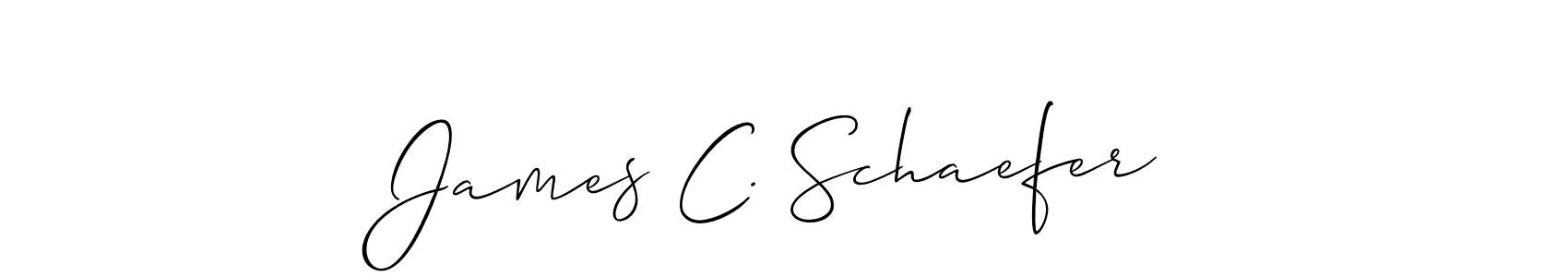 How to make James C. Schaefer name signature. Use Allison_Script style for creating short signs online. This is the latest handwritten sign. James C. Schaefer signature style 2 images and pictures png
