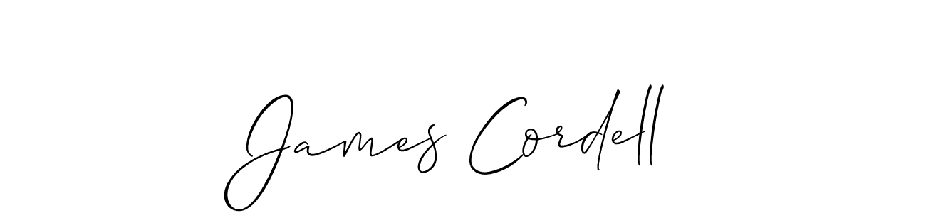 Make a beautiful signature design for name James Cordell. With this signature (Allison_Script) style, you can create a handwritten signature for free. James Cordell signature style 2 images and pictures png