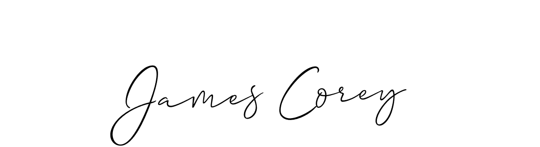The best way (Allison_Script) to make a short signature is to pick only two or three words in your name. The name James Corey include a total of six letters. For converting this name. James Corey signature style 2 images and pictures png