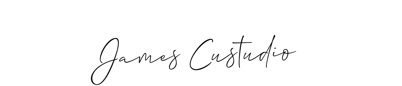 James Custudio stylish signature style. Best Handwritten Sign (Allison_Script) for my name. Handwritten Signature Collection Ideas for my name James Custudio. James Custudio signature style 2 images and pictures png