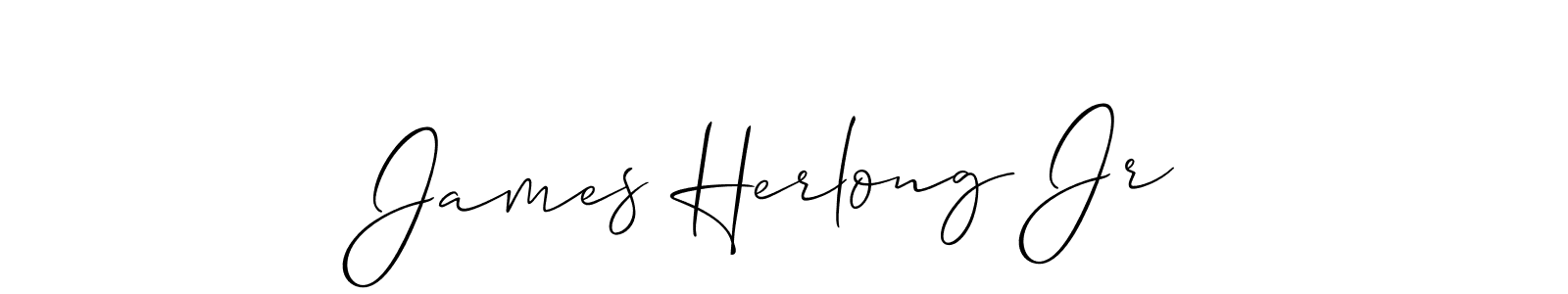 How to make James Herlong Jr name signature. Use Allison_Script style for creating short signs online. This is the latest handwritten sign. James Herlong Jr signature style 2 images and pictures png