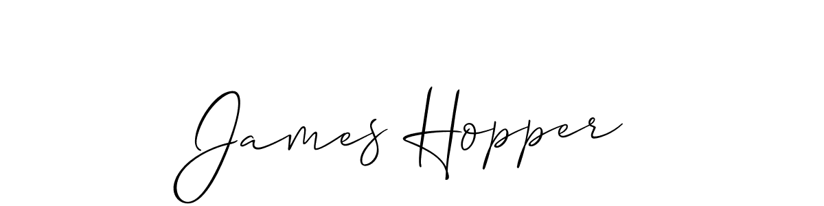 Design your own signature with our free online signature maker. With this signature software, you can create a handwritten (Allison_Script) signature for name James Hopper. James Hopper signature style 2 images and pictures png