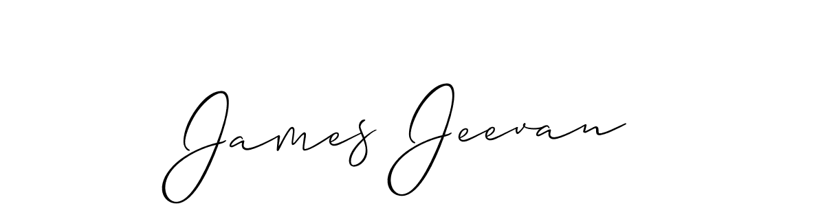 Use a signature maker to create a handwritten signature online. With this signature software, you can design (Allison_Script) your own signature for name James Jeevan. James Jeevan signature style 2 images and pictures png