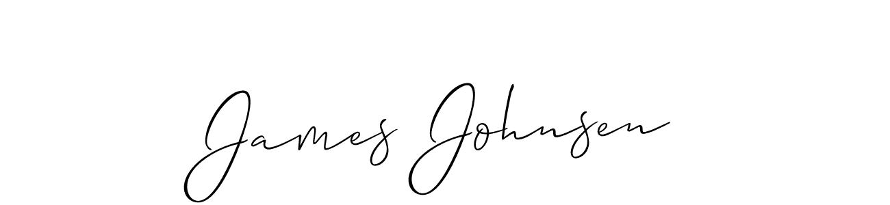 Use a signature maker to create a handwritten signature online. With this signature software, you can design (Allison_Script) your own signature for name James Johnsen. James Johnsen signature style 2 images and pictures png