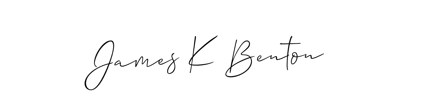 Design your own signature with our free online signature maker. With this signature software, you can create a handwritten (Allison_Script) signature for name James K Benton. James K Benton signature style 2 images and pictures png