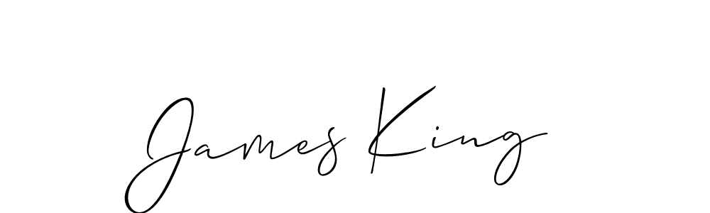 Allison_Script is a professional signature style that is perfect for those who want to add a touch of class to their signature. It is also a great choice for those who want to make their signature more unique. Get James King name to fancy signature for free. James King signature style 2 images and pictures png