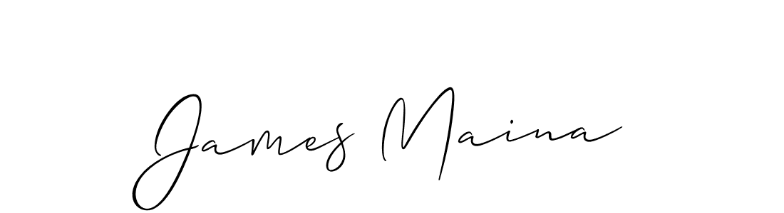Use a signature maker to create a handwritten signature online. With this signature software, you can design (Allison_Script) your own signature for name James Maina. James Maina signature style 2 images and pictures png