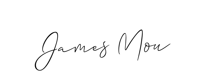 Design your own signature with our free online signature maker. With this signature software, you can create a handwritten (Allison_Script) signature for name James Mou. James Mou signature style 2 images and pictures png