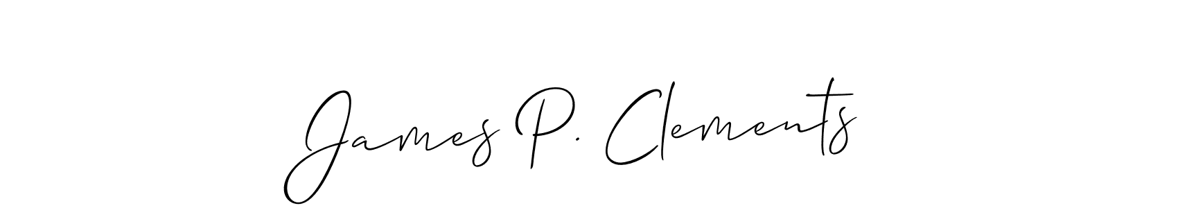 Use a signature maker to create a handwritten signature online. With this signature software, you can design (Allison_Script) your own signature for name James P. Clements. James P. Clements signature style 2 images and pictures png