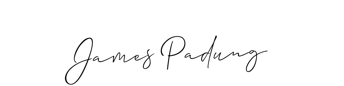 How to make James Padung signature? Allison_Script is a professional autograph style. Create handwritten signature for James Padung name. James Padung signature style 2 images and pictures png