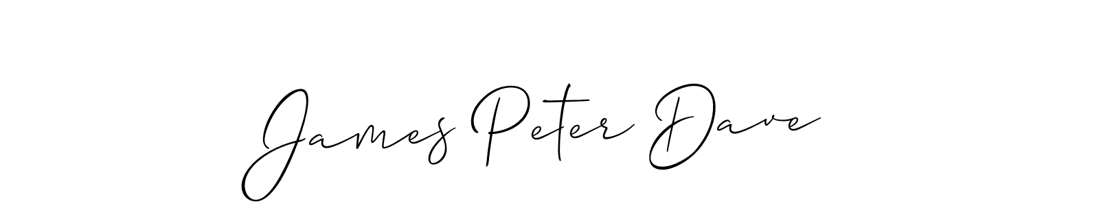 Use a signature maker to create a handwritten signature online. With this signature software, you can design (Allison_Script) your own signature for name James Peter Dave. James Peter Dave signature style 2 images and pictures png