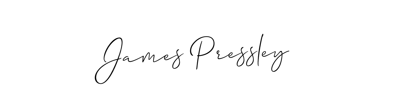 How to make James Pressley name signature. Use Allison_Script style for creating short signs online. This is the latest handwritten sign. James Pressley signature style 2 images and pictures png