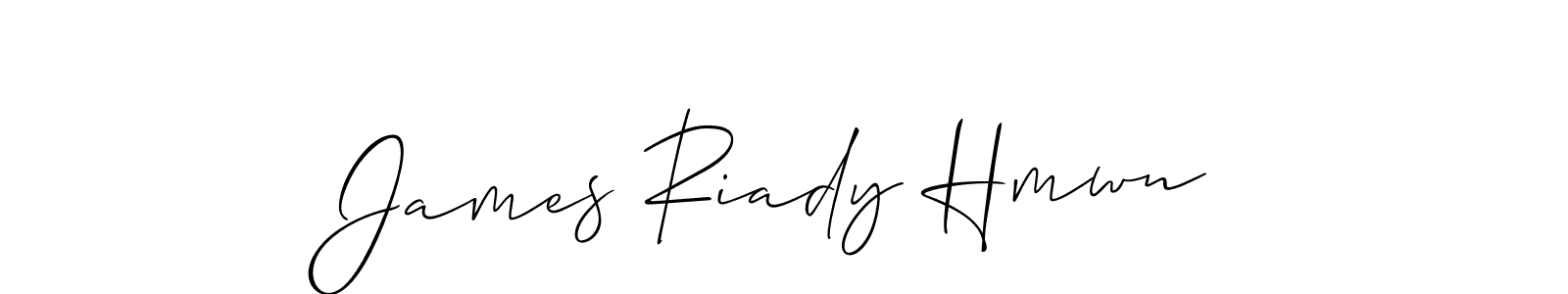 The best way (Allison_Script) to make a short signature is to pick only two or three words in your name. The name James Riady Hmwn include a total of six letters. For converting this name. James Riady Hmwn signature style 2 images and pictures png