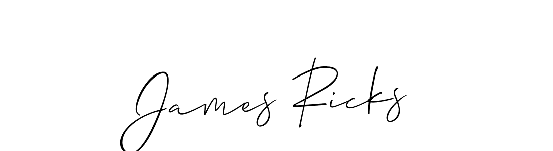 How to make James Ricks name signature. Use Allison_Script style for creating short signs online. This is the latest handwritten sign. James Ricks signature style 2 images and pictures png