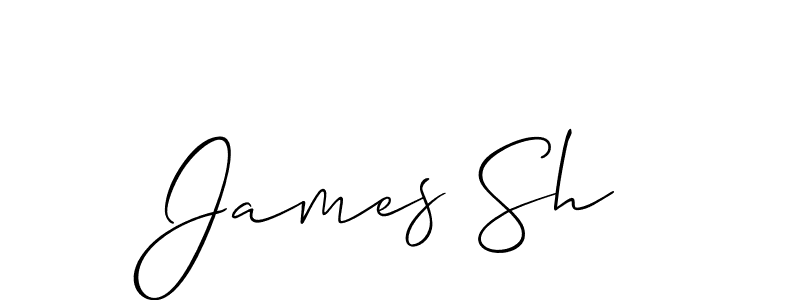 Design your own signature with our free online signature maker. With this signature software, you can create a handwritten (Allison_Script) signature for name James Sh. James Sh signature style 2 images and pictures png