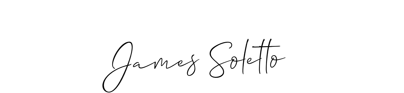 You should practise on your own different ways (Allison_Script) to write your name (James Soletto) in signature. don't let someone else do it for you. James Soletto signature style 2 images and pictures png