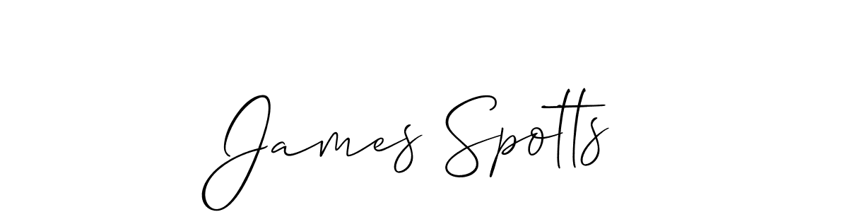 Allison_Script is a professional signature style that is perfect for those who want to add a touch of class to their signature. It is also a great choice for those who want to make their signature more unique. Get James Spotts name to fancy signature for free. James Spotts signature style 2 images and pictures png