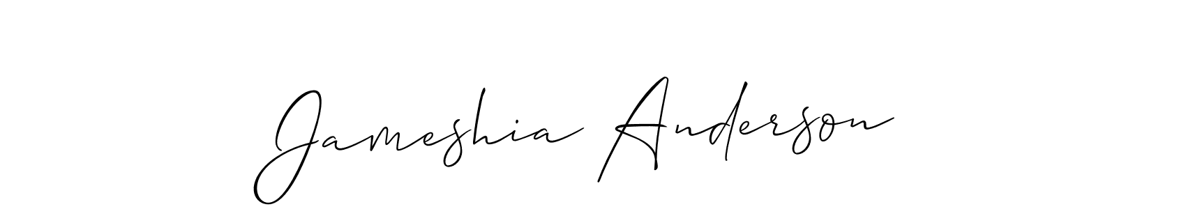 How to make Jameshia Anderson name signature. Use Allison_Script style for creating short signs online. This is the latest handwritten sign. Jameshia Anderson signature style 2 images and pictures png