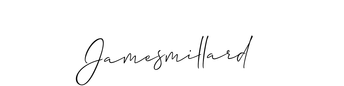 It looks lik you need a new signature style for name Jamesmillard. Design unique handwritten (Allison_Script) signature with our free signature maker in just a few clicks. Jamesmillard signature style 2 images and pictures png