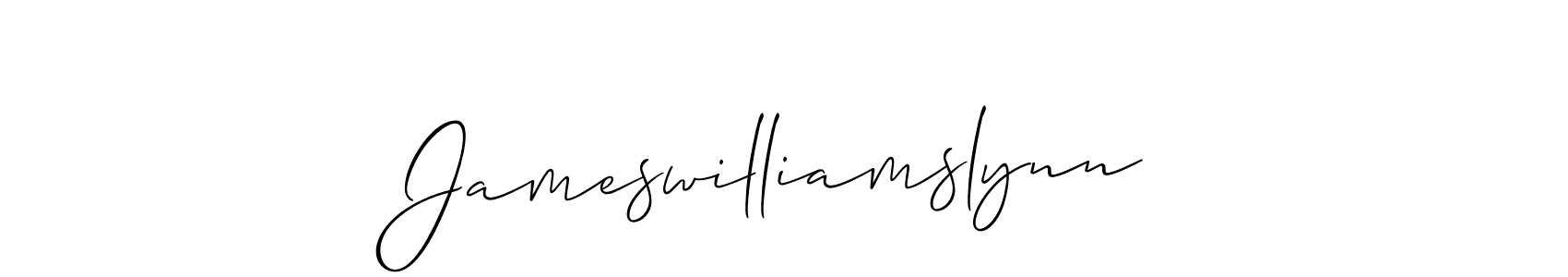 Make a beautiful signature design for name Jameswilliamslynn. With this signature (Allison_Script) style, you can create a handwritten signature for free. Jameswilliamslynn signature style 2 images and pictures png