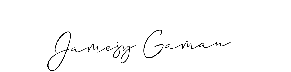 How to make Jamesy Gaman signature? Allison_Script is a professional autograph style. Create handwritten signature for Jamesy Gaman name. Jamesy Gaman signature style 2 images and pictures png