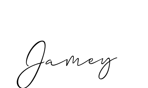 Allison_Script is a professional signature style that is perfect for those who want to add a touch of class to their signature. It is also a great choice for those who want to make their signature more unique. Get Jamey name to fancy signature for free. Jamey signature style 2 images and pictures png