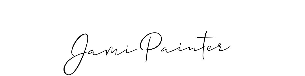 It looks lik you need a new signature style for name Jami Painter. Design unique handwritten (Allison_Script) signature with our free signature maker in just a few clicks. Jami Painter signature style 2 images and pictures png