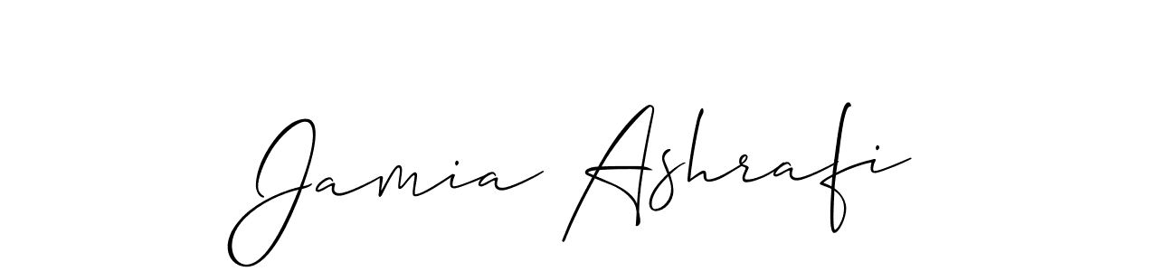 You should practise on your own different ways (Allison_Script) to write your name (Jamia Ashrafi) in signature. don't let someone else do it for you. Jamia Ashrafi signature style 2 images and pictures png