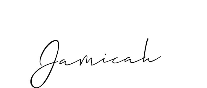 You should practise on your own different ways (Allison_Script) to write your name (Jamicah) in signature. don't let someone else do it for you. Jamicah signature style 2 images and pictures png