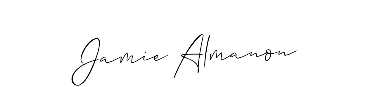 Jamie Almanon stylish signature style. Best Handwritten Sign (Allison_Script) for my name. Handwritten Signature Collection Ideas for my name Jamie Almanon. Jamie Almanon signature style 2 images and pictures png