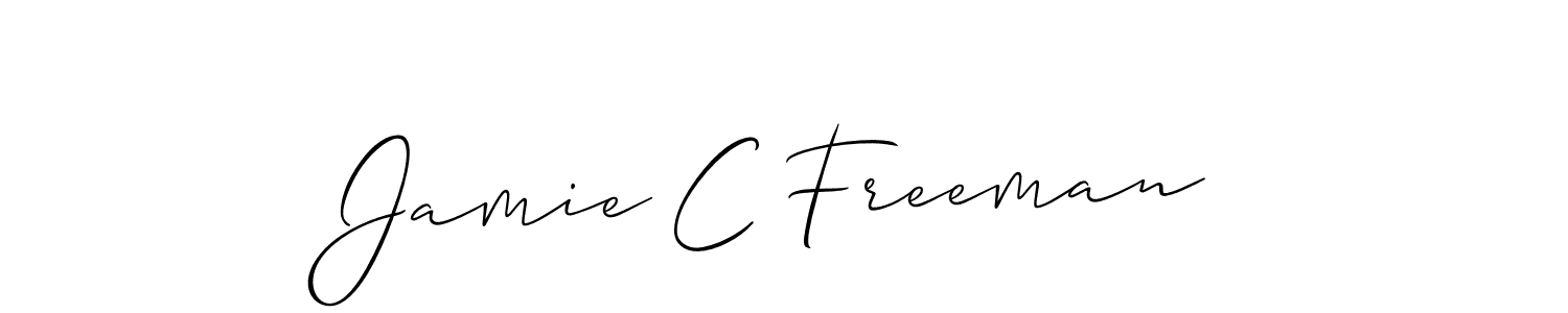 How to make Jamie C Freeman name signature. Use Allison_Script style for creating short signs online. This is the latest handwritten sign. Jamie C Freeman signature style 2 images and pictures png