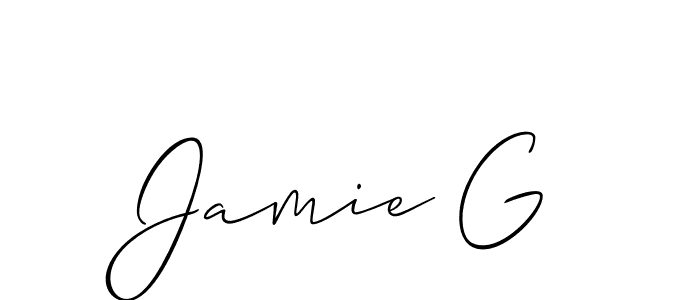 Make a beautiful signature design for name Jamie G. With this signature (Allison_Script) style, you can create a handwritten signature for free. Jamie G signature style 2 images and pictures png