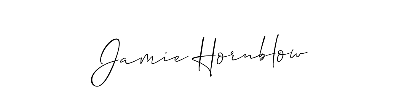 Allison_Script is a professional signature style that is perfect for those who want to add a touch of class to their signature. It is also a great choice for those who want to make their signature more unique. Get Jamie Hornblow name to fancy signature for free. Jamie Hornblow signature style 2 images and pictures png