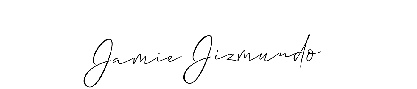 You should practise on your own different ways (Allison_Script) to write your name (Jamie Jizmundo) in signature. don't let someone else do it for you. Jamie Jizmundo signature style 2 images and pictures png