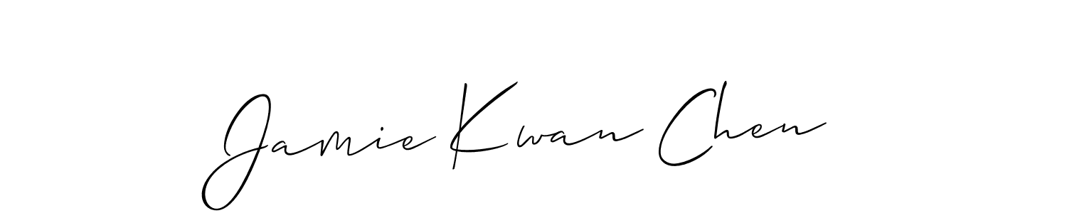 You should practise on your own different ways (Allison_Script) to write your name (Jamie Kwan Chen) in signature. don't let someone else do it for you. Jamie Kwan Chen signature style 2 images and pictures png