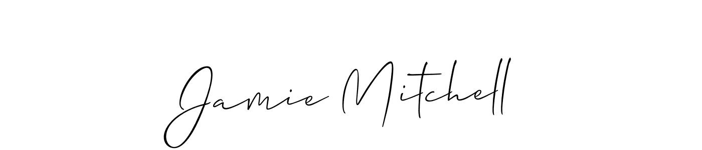 Jamie Mitchell stylish signature style. Best Handwritten Sign (Allison_Script) for my name. Handwritten Signature Collection Ideas for my name Jamie Mitchell. Jamie Mitchell signature style 2 images and pictures png