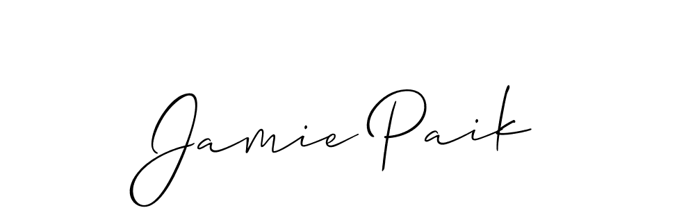 Use a signature maker to create a handwritten signature online. With this signature software, you can design (Allison_Script) your own signature for name Jamie Paik. Jamie Paik signature style 2 images and pictures png