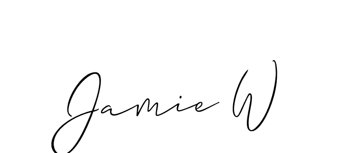How to make Jamie W name signature. Use Allison_Script style for creating short signs online. This is the latest handwritten sign. Jamie W signature style 2 images and pictures png