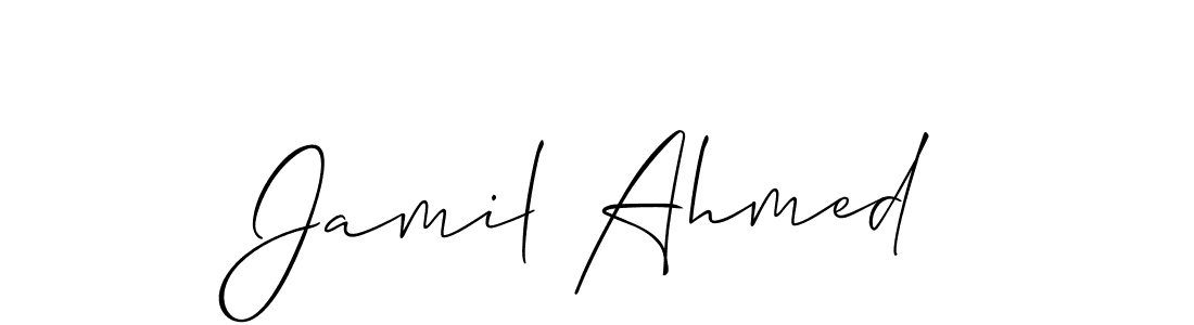 The best way (Allison_Script) to make a short signature is to pick only two or three words in your name. The name Jamil Ahmed include a total of six letters. For converting this name. Jamil Ahmed signature style 2 images and pictures png