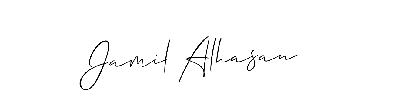 Design your own signature with our free online signature maker. With this signature software, you can create a handwritten (Allison_Script) signature for name Jamil Alhasan. Jamil Alhasan signature style 2 images and pictures png