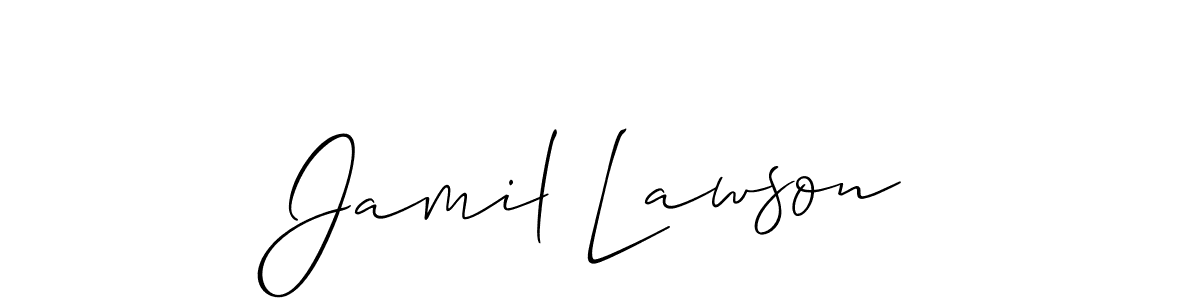 How to make Jamil Lawson name signature. Use Allison_Script style for creating short signs online. This is the latest handwritten sign. Jamil Lawson signature style 2 images and pictures png